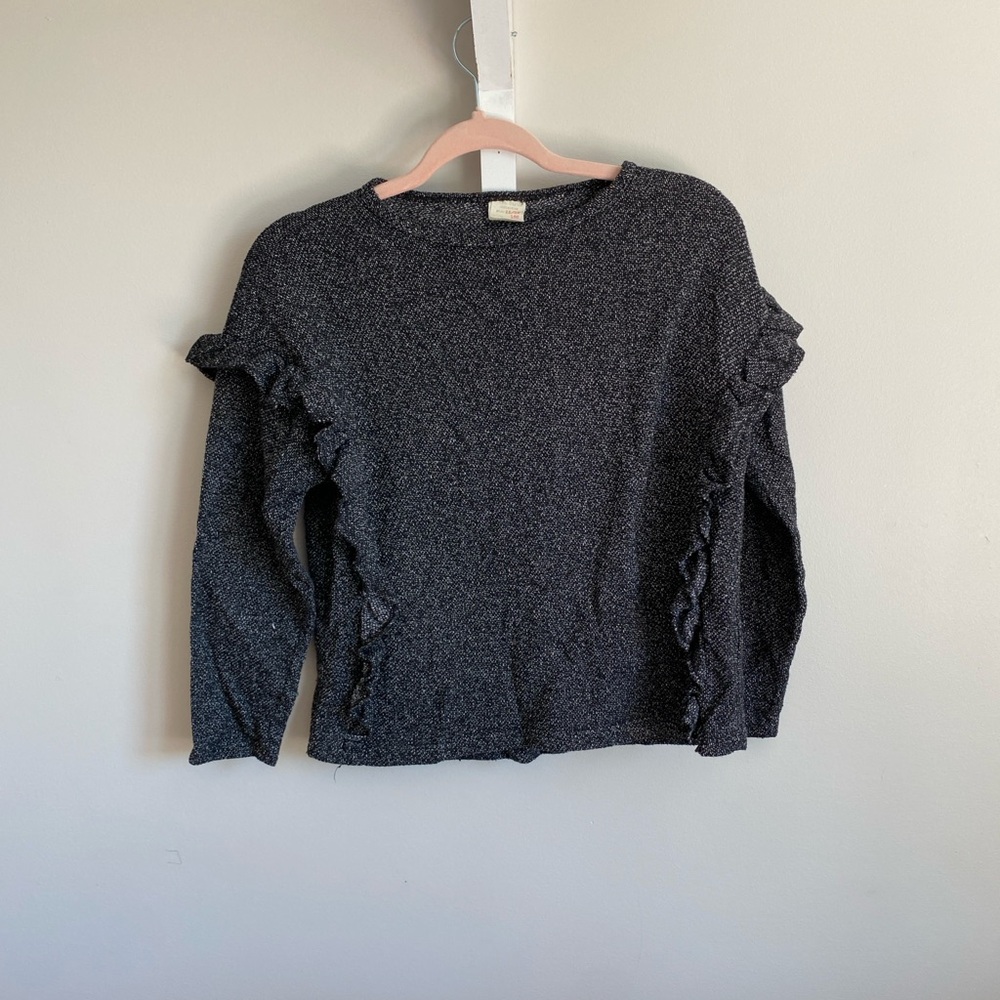 Zara Kids Black Ruffled Sweater